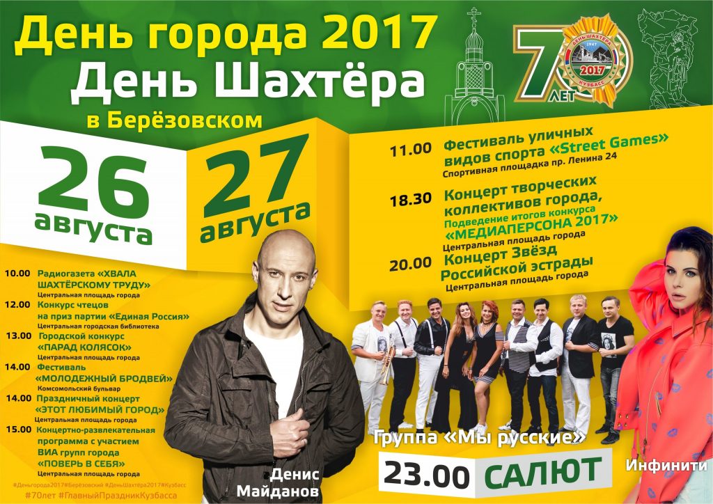День шахтера-2017 в Кузбассе. План мероприятий